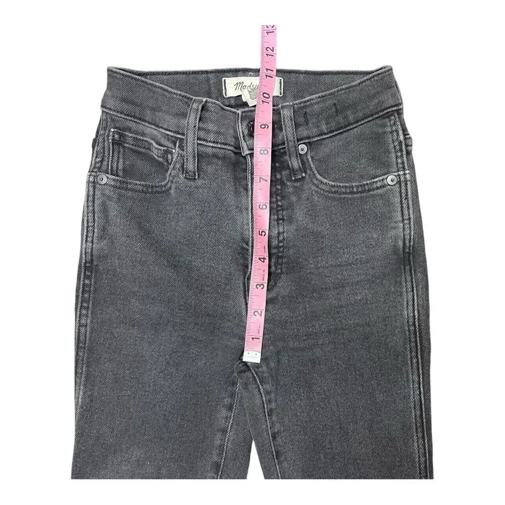 Madewell 10” High-Rise Black Distressed Skinny Jeans Size 24 EUC